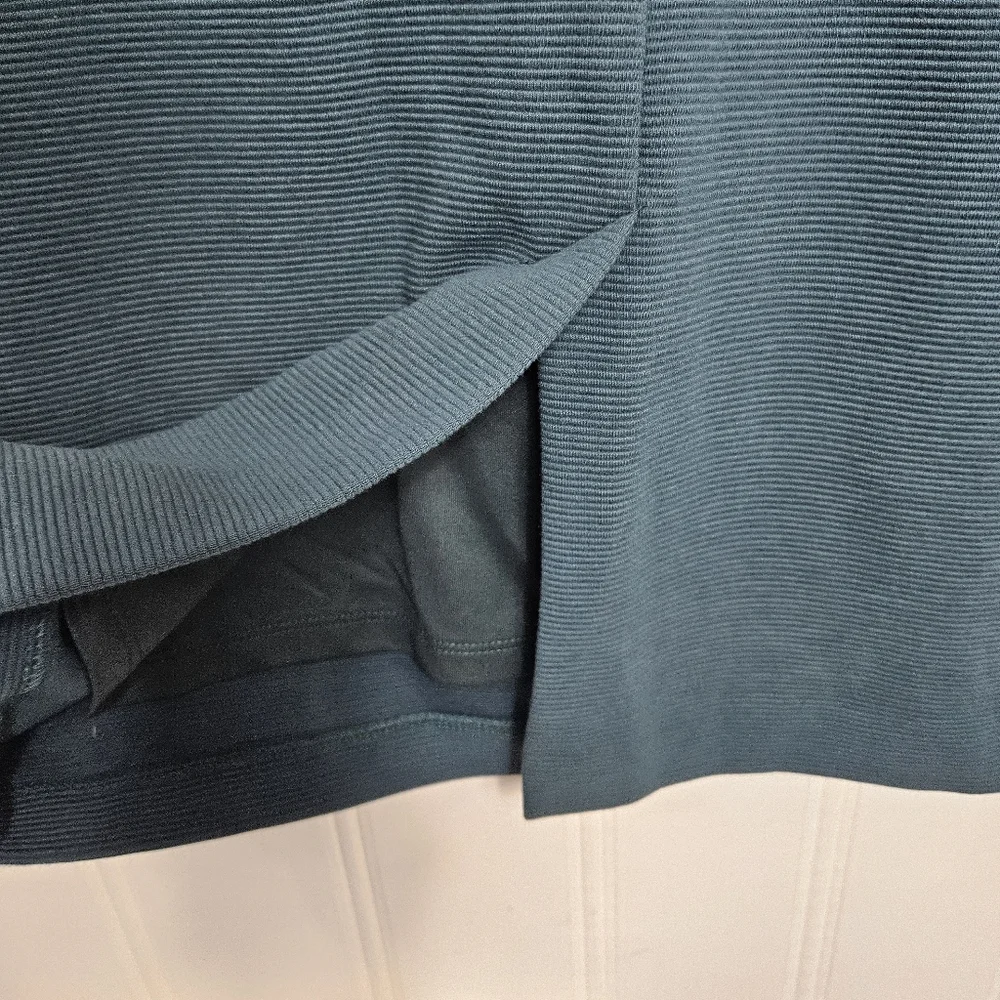 Boden Poppy Ponte Colorblock Dress 6L Green Navy Sheath Work Career Midi
